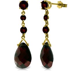 Genuine 13.2 ctw Garnet Earrings Jewelry 14KT Yellow Gold - REF-39Z3N