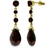 Image 1 : Genuine 13.2 ctw Garnet Earrings Jewelry 14KT Yellow Gold - REF-39Z3N