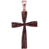 Image 1 : 0.26 CTW Red Color Diamond Cross Pendant 10KT Rose Gold - REF-34K4W