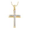 Image 1 : 0.08 CTW Diamond Cross Pendant 10KT Yellow Gold - REF-12X2Y