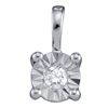 Image 1 : 0.10 CTW Diamond Illusion-set Solitaire Pendant 10KT White Gold - REF-13X4Y
