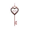 Image 1 : 0.10 CTW Red Color Diamond Key Love Pendant 10KT Rose Gold - REF-12H2M