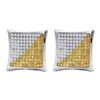 Image 1 : 0.23 CTW Mens Yellow Color Diamond Square Cluster Earrings 10KT White Gold - REF-13H4M