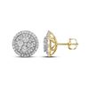 1.68 CTW Diamond Flower Cluster Earrings 14KT Yellow Gold - REF-179K9W