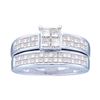 0.65 CTW Princess Diamond Bridal Engagement Ring 14KT White Gold - REF-134X9Y