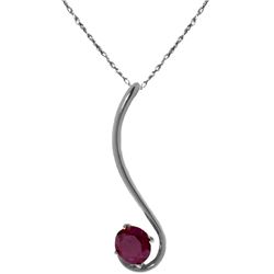 Genuine 0.55 ctw Ruby Necklace Jewelry 14KT White Gold - REF-28F3Z