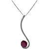 Genuine 0.55 ctw Ruby Necklace Jewelry 14KT White Gold - REF-28F3Z