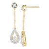 Image 1 : 0.25 CTW Diamond Teardrop Screwback Dangle Earrings 10KT Yellow Gold - REF-26W5K