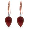Image 1 : Genuine 26.2 ctw Ruby & Diamond Earrings Jewelry 14KT Rose Gold - REF-43T3A