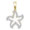 Image 1 : 0.20 CTW Diamond Star Pendant 10KT Yellow Gold - REF-14H9M