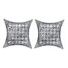 Image 1 : 0.20 CTW Pave-set Diamond Square Kite Cluster Earrings 10KT White Gold - REF-16F4N