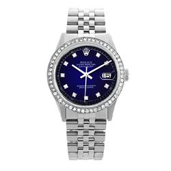 Rolex Pre-owned 36mm Mens Blue Vignette Stainless Steel - REF-580R4M