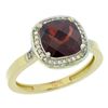 Image 1 : Natural 3.94 ctw Garnet & Diamond Engagement Ring 10K Yellow Gold - REF-30V9F