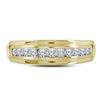Image 2 : 0.52 CTW Mens Channel-set Diamond Single Row Wedding Ring 14KT Two-tone Gold - REF-52M4H