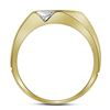 Image 2 : 0.50 CTW Mens Channel-set Diamond Triple Row Cluster Ring 10KT Yellow Gold - REF-41F9N