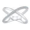 Image 1 : 0.15 CTW Diamond Open Crossover Ring 10KT White Gold - REF-20N9F