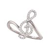 Image 1 : 0.15 CTW Diamond Treble Clef Music Note Classic Ring 10KT White Gold - REF-14N9F