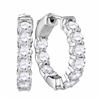 Image 1 : 3.85 CTW Diamond Hoop Earrings 14KT White Gold - REF-750Y2X