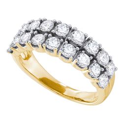 1.52 CTW Diamond 2-row Fashion Ring 14KT Yellow Gold - REF-157X5Y
