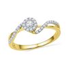 Image 1 : 0.25 CTW Diamond Solitaire Bridal Engagement Ring 14KT Yellow Gold - REF-22M4H