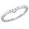Image 1 : 0.25 CTW Diamond Chevron Stackable Ring 10KT White Gold - REF-19Y4X