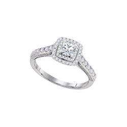 1 CTW Princess Diamond Solitaire Bridal Engagement Ring 14KT White Gold - REF-127Y4X