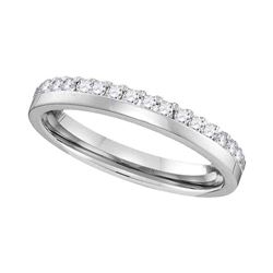 0.20 CTW Diamond Wedding Ring 14KT White Gold - REF-30W2K
