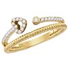 Image 1 : 0.15 CTW Diamond Heart Bisected Stackable Ring 10KT Yellow Gold - REF-20W9K