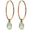 Genuine 4.5 ctw Green Amethyst Earrings Jewelry 14KT Rose Gold - REF-26Y2F