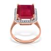 Genuine 7.45 ctw Ruby & Diamond Ring Jewelry 14KT Rose Gold - REF-119R7P