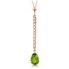 Image 1 : Genuine 1.80 ctw Peridot & Diamond Necklace Jewelry 14KT Rose Gold - REF-33N4R