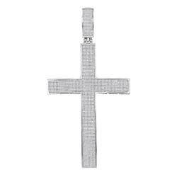 2.23 CTW Mens Pave-set Diamond Cross Crucifix Charm Pendant 10KT White Gold - REF-209X9Y