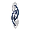 0.25 CTW Color Blue Diamond Fashion Charm Pendant 10KT White Gold - REF-25X4Y