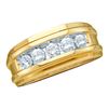 0.25 CTW Mens Channel-set Diamond Wedding Anniversary Ring 14KT Yellow Gold - REF-44K9W