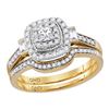 0.51 CTW Princess Diamond Bridal Engagement Ring 14KT Yellow Gold - REF-79K4W