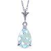 Genuine 1.50 ctw Aquamarine Necklace Jewelry 14KT White Gold - REF-23P8H