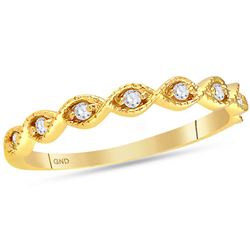 0.10 CTW Diamond Stackable Ring 14KT Yellow Gold - REF-22N4F