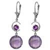 Genuine 11.60 ctw Amethyst Earrings Jewelry 14KT White Gold - REF-47V5W