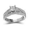 0.50 CTW Princess Diamond Bridal Engagement Ring 10KT White Gold - REF-59N9F