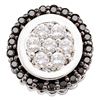 0.33 CTW Black Color Diamond Framed Flower Cluster Pendant 14KT White Gold - REF-25X4Y
