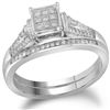 0.21 CTW Diamond Bridal Wedding Engagement Ring 14KT White Gold - REF-44K9W