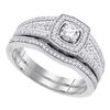 0.50 CTW Diamond Bridal Wedding Engagement Ring 10KT White Gold - REF-75W2K