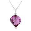 Genuine 10.80 ctw Amethyst & Diamond Necklace Jewelry 14KT White Gold - REF-29T3A