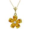 Genuine 2.22 ctw Citrine & Diamond Necklace Jewelry 14KT Yellow Gold - REF-30M2T
