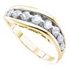 Image 1 : 0.51 CTW Pave-set Diamond Arched Ring 14KT Yellow Gold - REF-64F4N