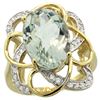 Image 1 : Natural 5.59 ctw green-amethyst & Diamond Engagement Ring 14K Yellow Gold - REF-59N6G