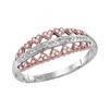 Image 1 : 0.12 CTW Diamond Heart Symmetrical Ring 10KT Two-tone Gold - REF-14W9K