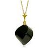 Genuine 15.5 ctw Black Spinel Necklace Jewelry 14KT Yellow Gold - REF-21Y9F