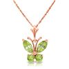 Image 1 : Genuine 0.60 ctw Peridot Necklace Jewelry 14KT Rose Gold - REF-23R5P