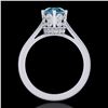 Image 4 : 1.5 CTW Fancy Intense Blue Diamond Engagement Art Deco Ring 18K White Gold - REF-209M3H - 37348